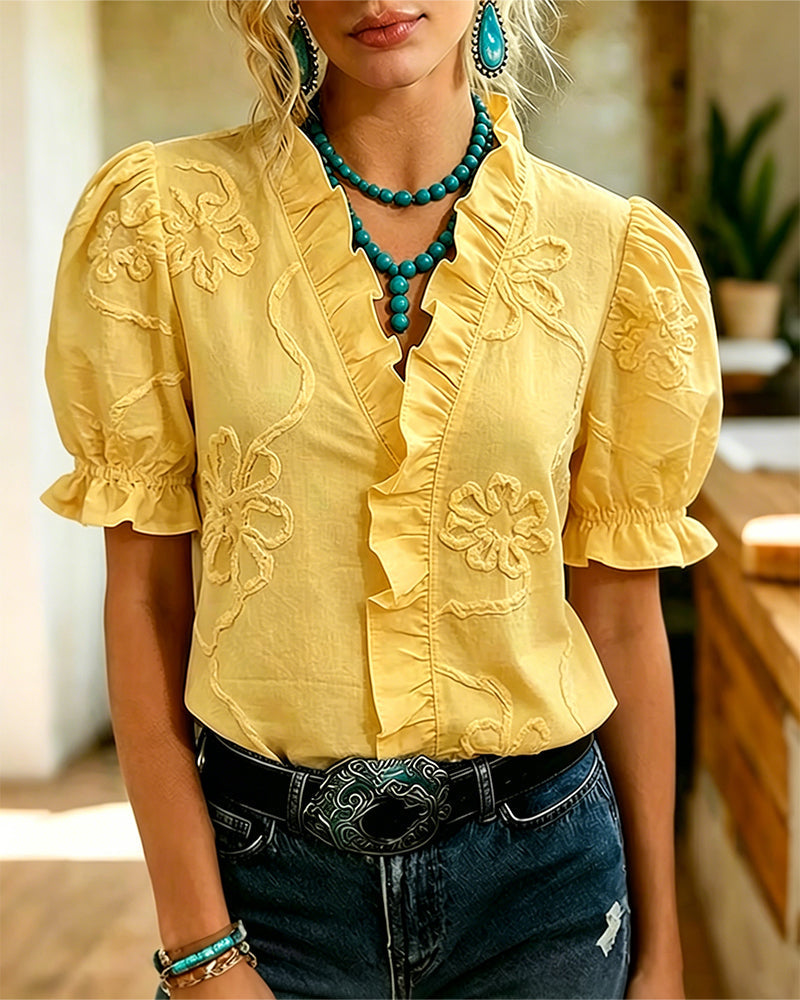 Isabella™ | Elegant Ruffle Blouse
