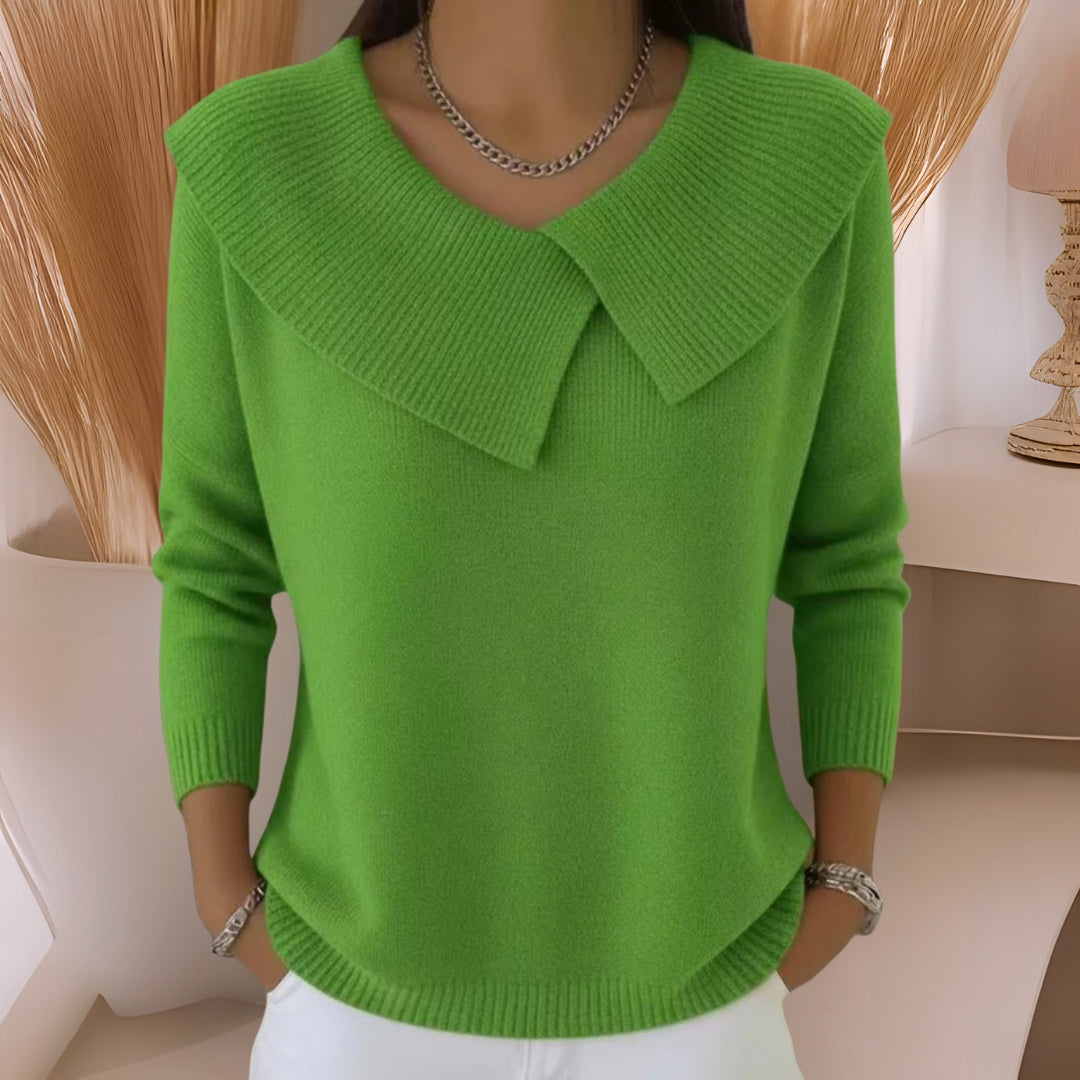 Jennifer™ | Knit Sweater with Soft Collar