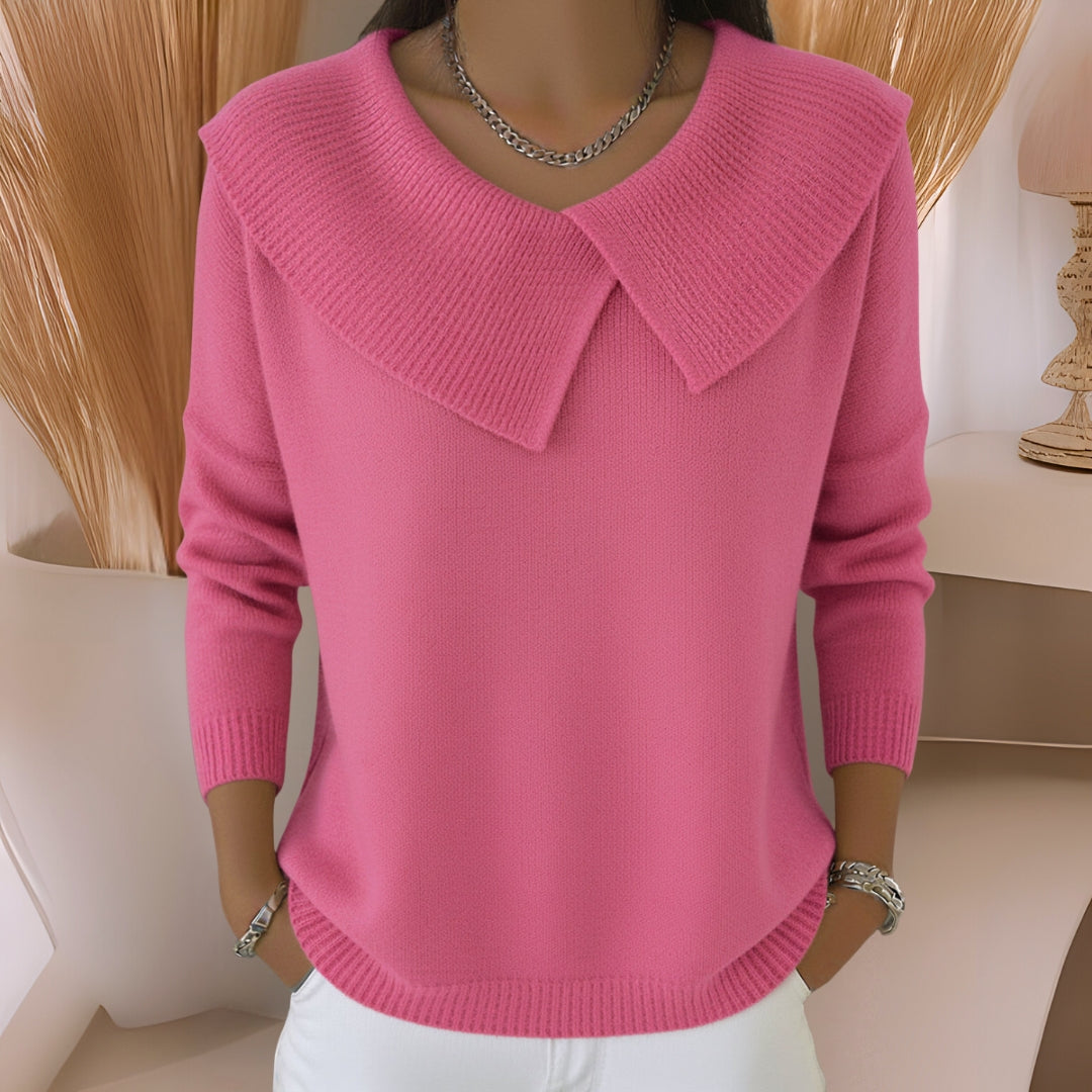 Jennifer™ | Knit Sweater with Soft Collar