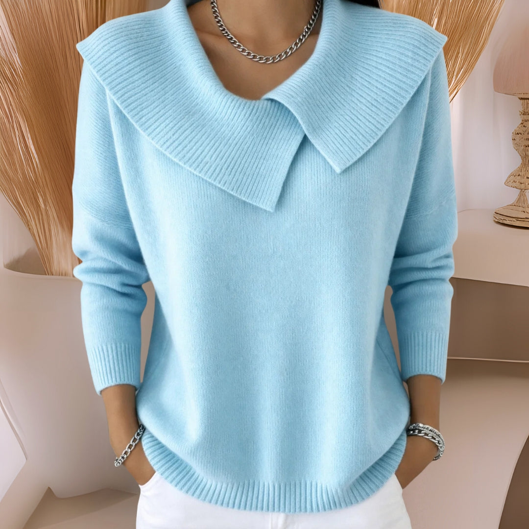 Jennifer™ | Knit Sweater with Soft Collar