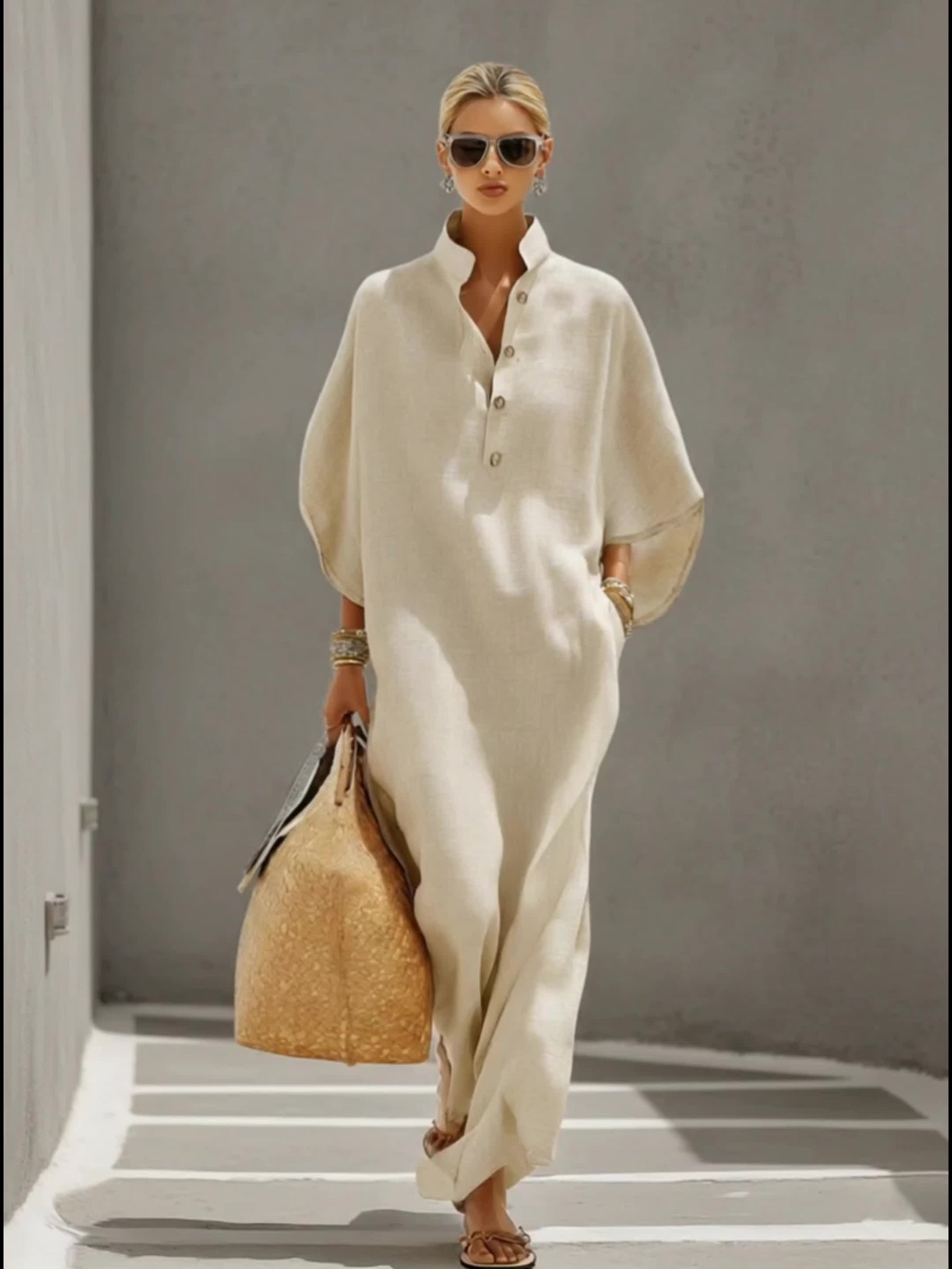 Indie | Soft Linen Kaftan Dress