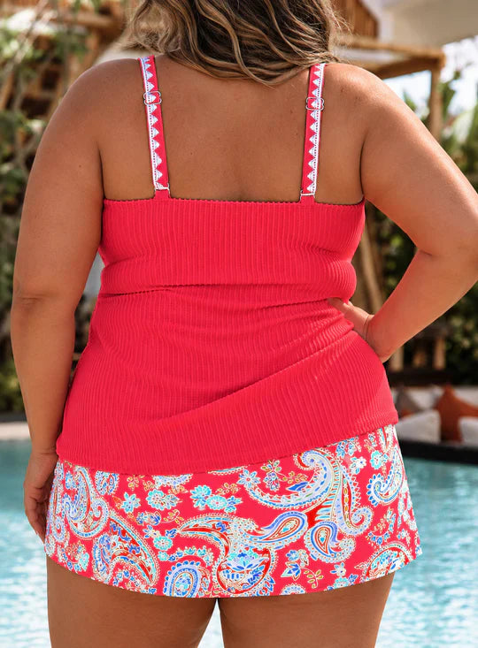 Trish - Plus Size Graceful Pleated Swim Set