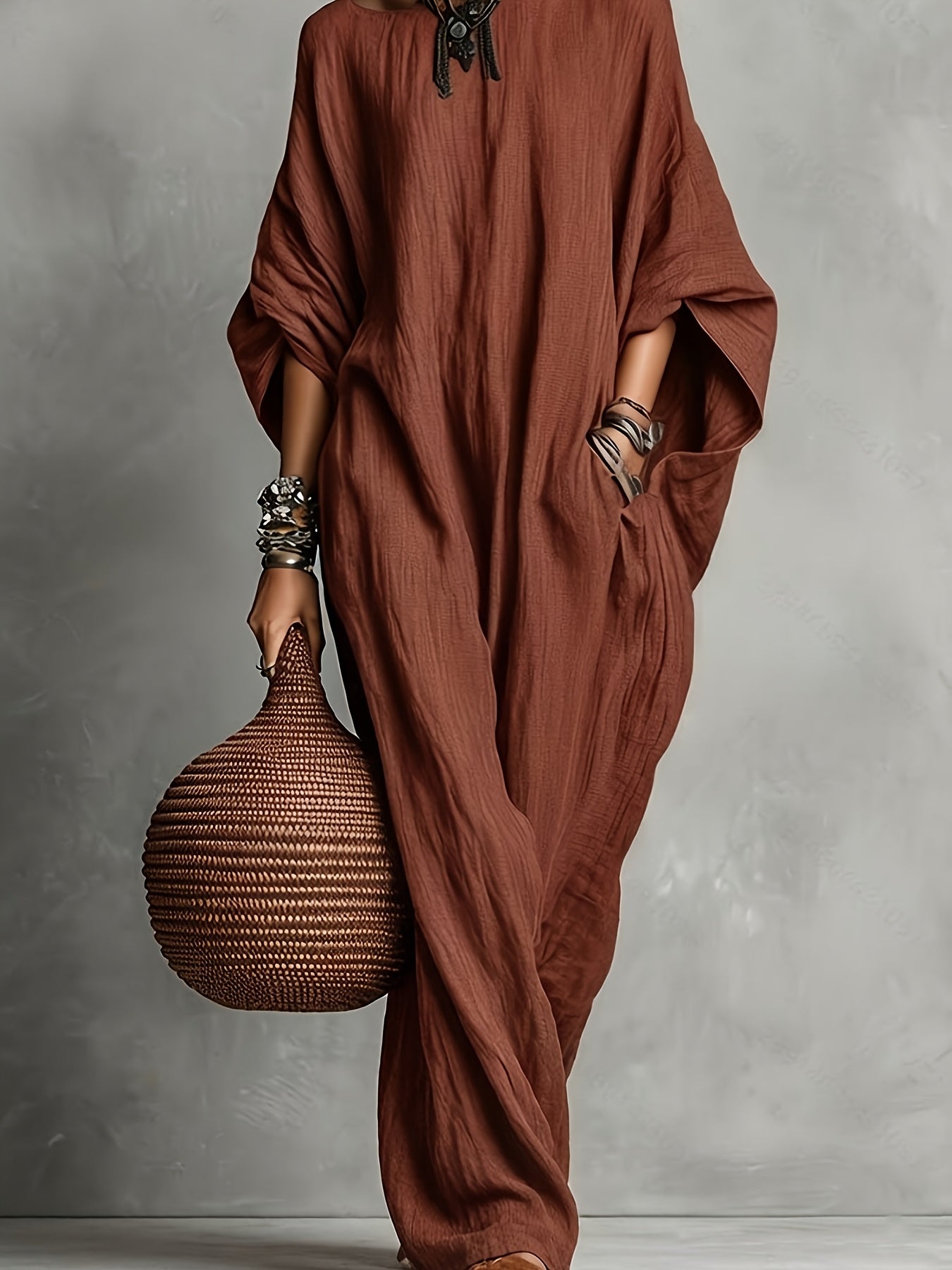Mikayla | Oversized Linen Kaftan Dress