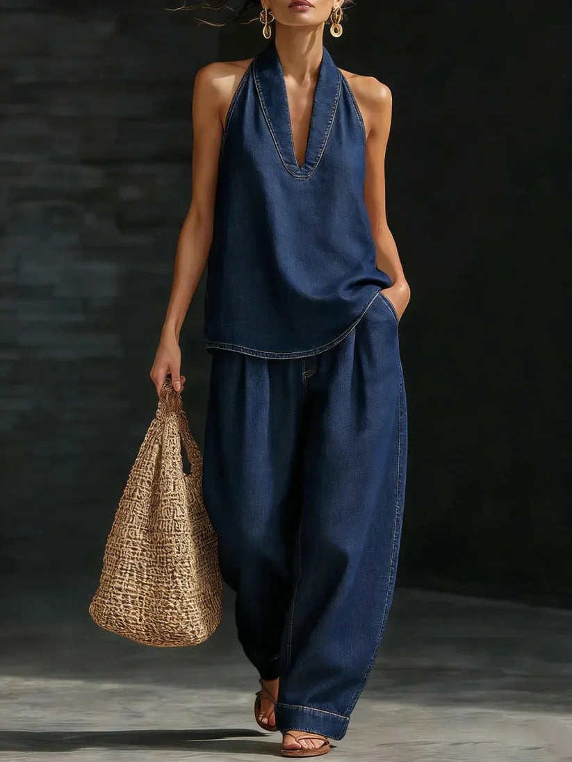 MARTINA | LONG FLUID V-NECK SET
