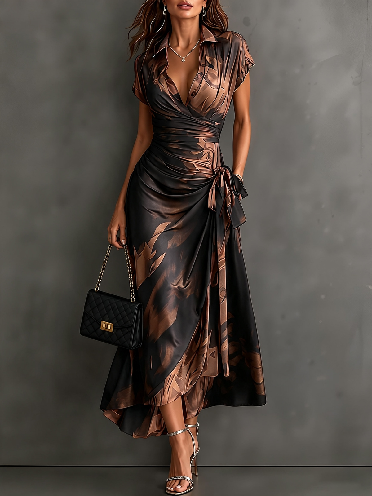 Delphine | Abstract Wrap Dress