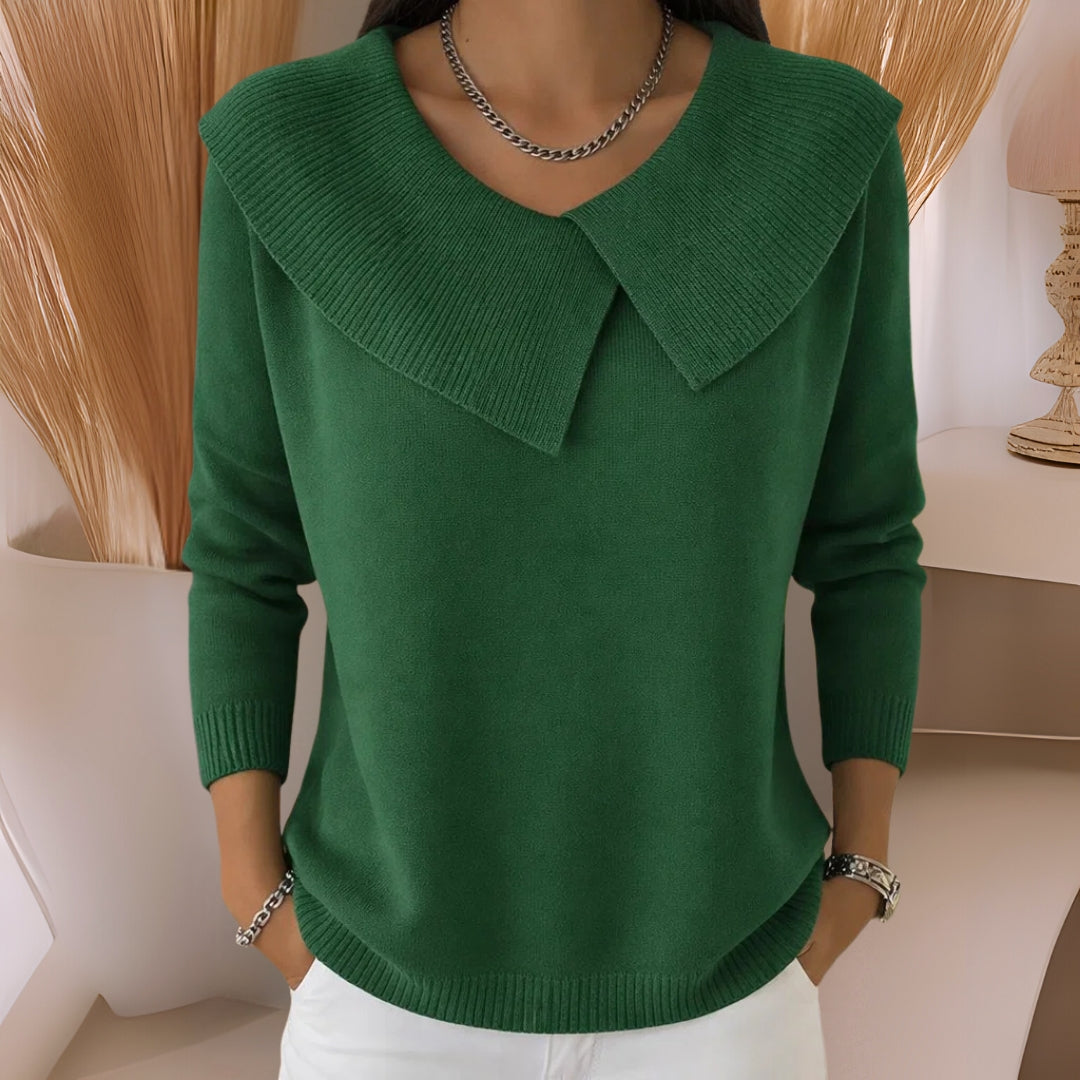 Jennifer™ | Knit Sweater with Soft Collar