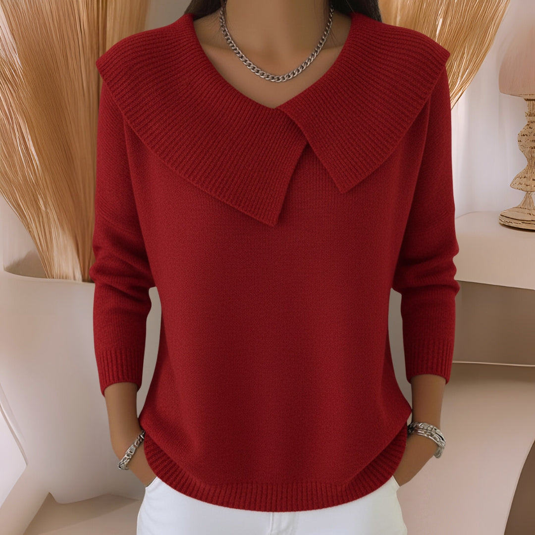 Jennifer™ | Knit Sweater with Soft Collar