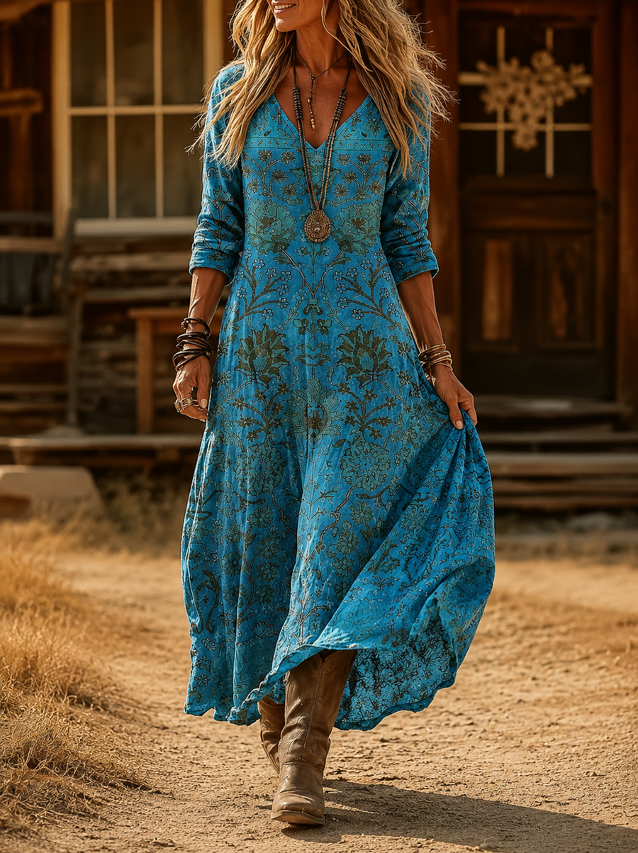 Belvina | Vintage Bohemian Autumn Dress