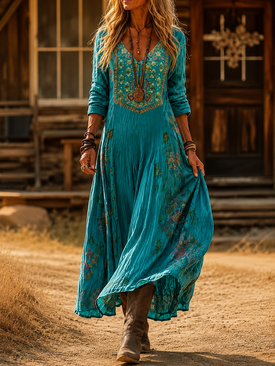 Blyssa | Vintage Bohemian Autumn Dress