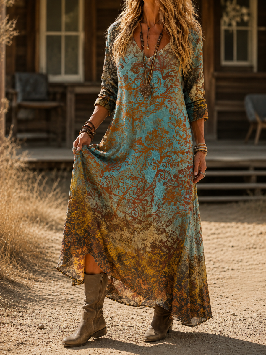 Anjelica | Vintage Bohemian Autumn Dress