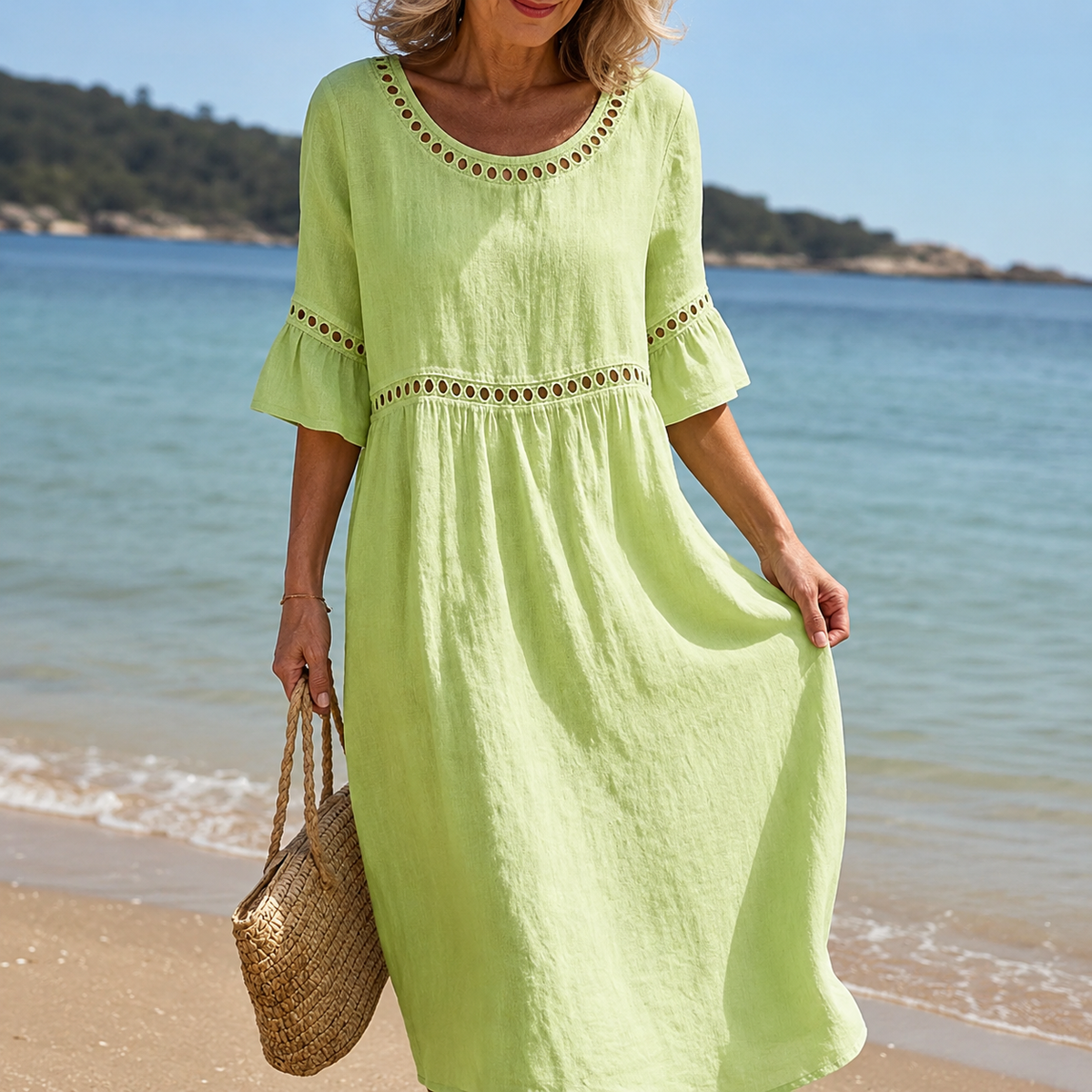 Chloe | Long Cotton Dress with Tummy Control