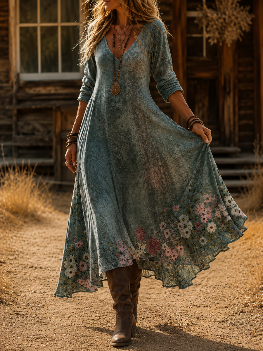 Asteria | Vintage Bohemian Autumn Dress