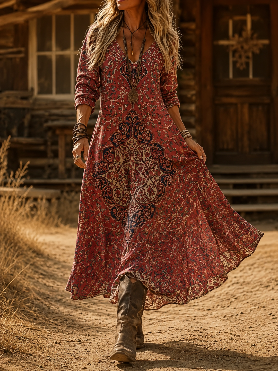 Arlisse | Vintage Bohemian Autumn Dress