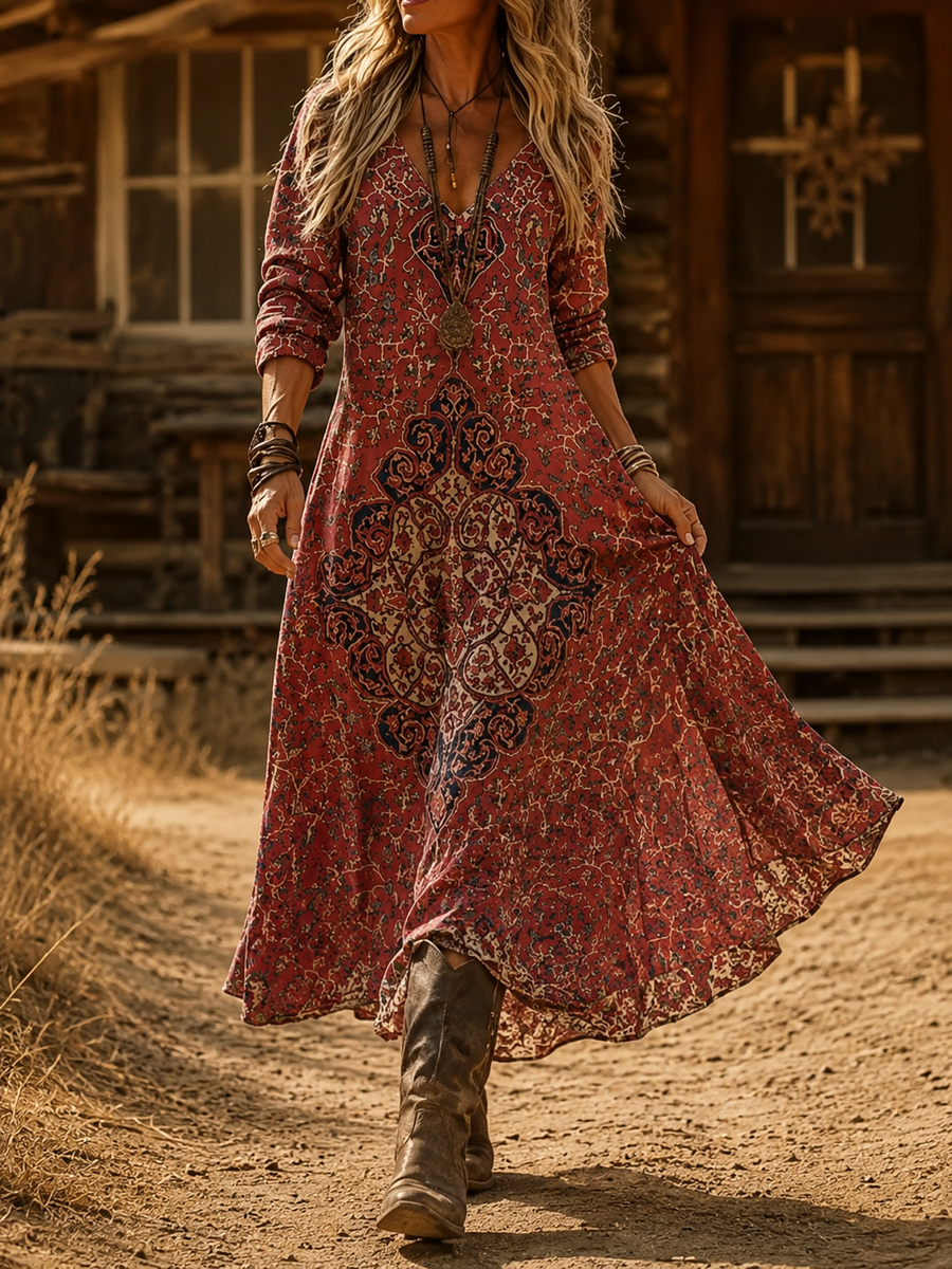 Arlisse | Vintage Bohemian Autumn Dress
