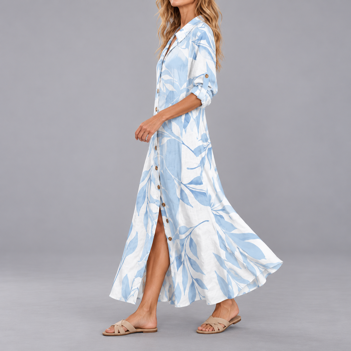 Paula | Women's Half-Sleeve Boho Maxi Dress with Bold Print