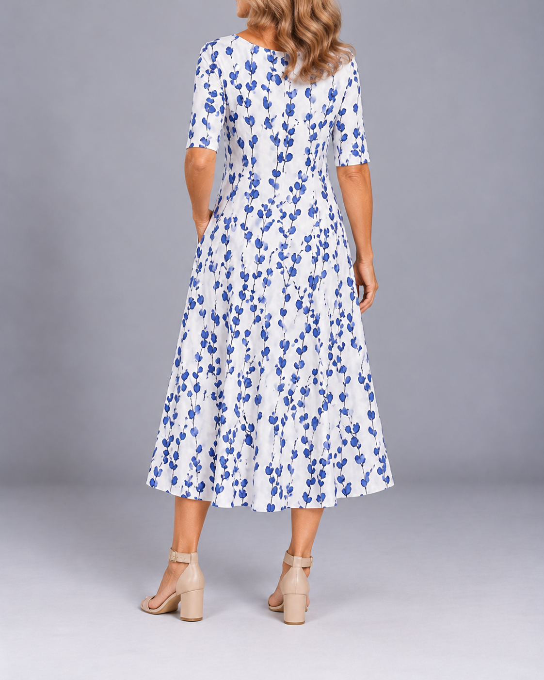 Marguerite | Floral Midi Dress with Pockets