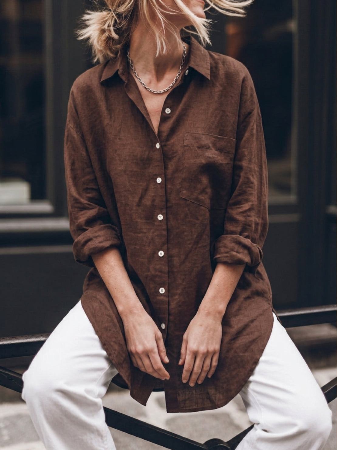 Signature Relaxed Button-Up Shirt