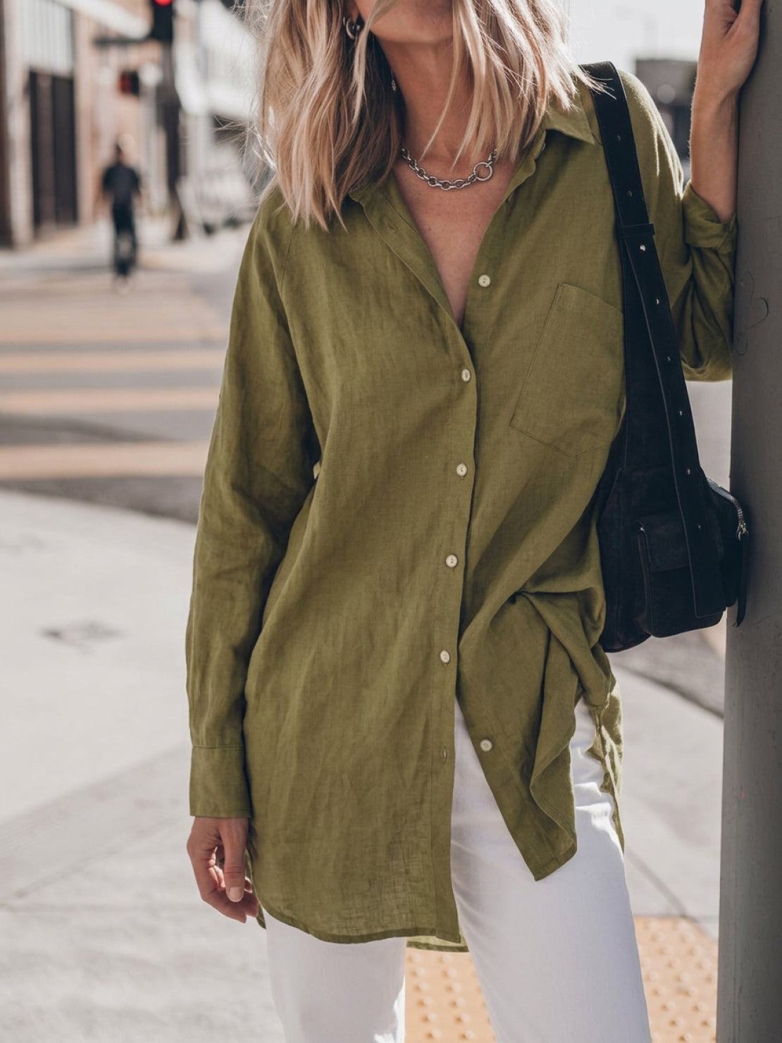 Signature Relaxed Button-Up Shirt