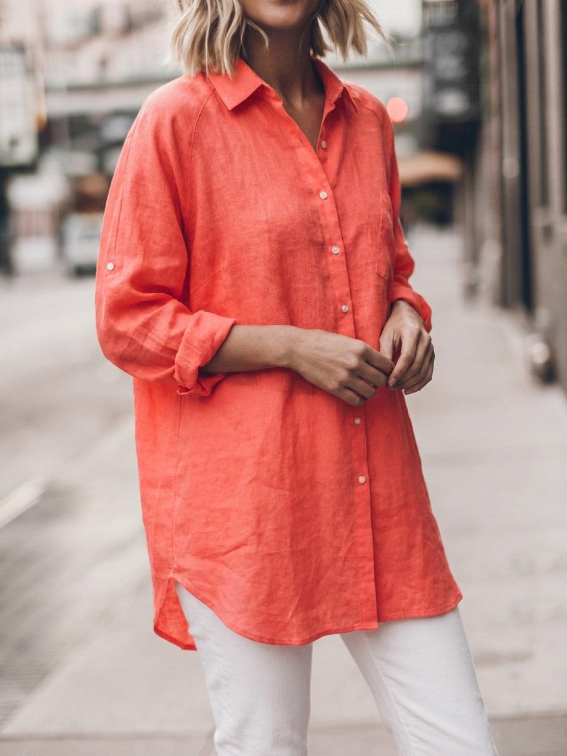 Signature Relaxed Button-Up Shirt