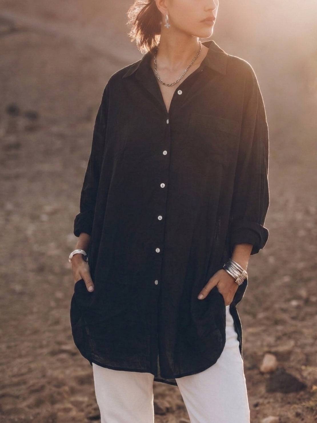 Signature Relaxed Button-Up Shirt
