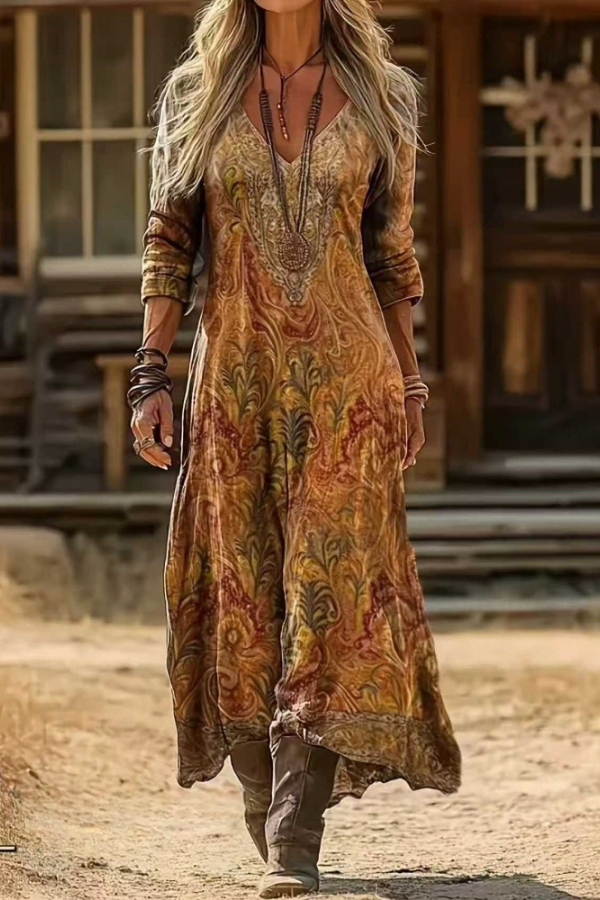 Bianca | Vintage Bohemian Autumn Dress
