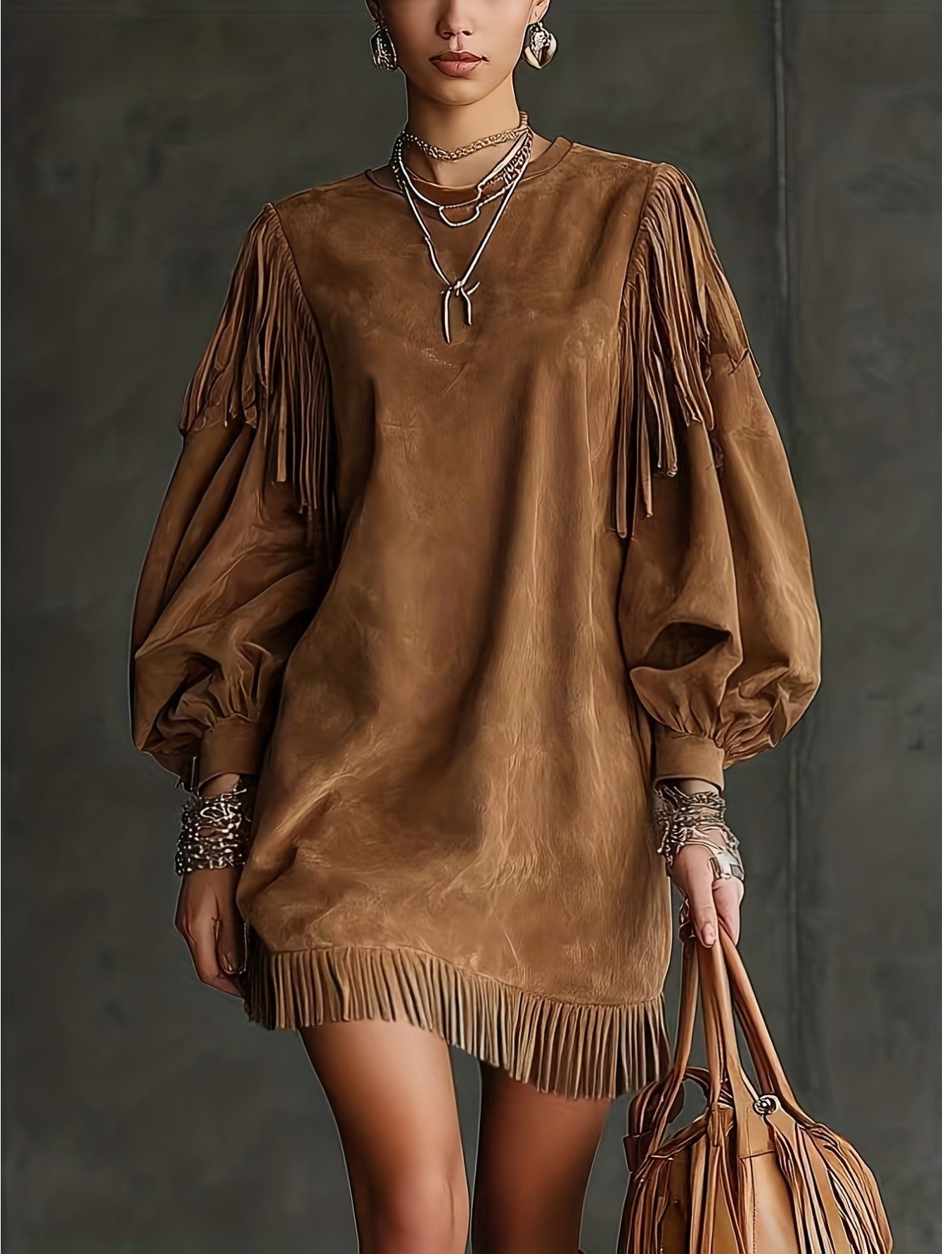 Rachael | Western Fringe Mini Dress