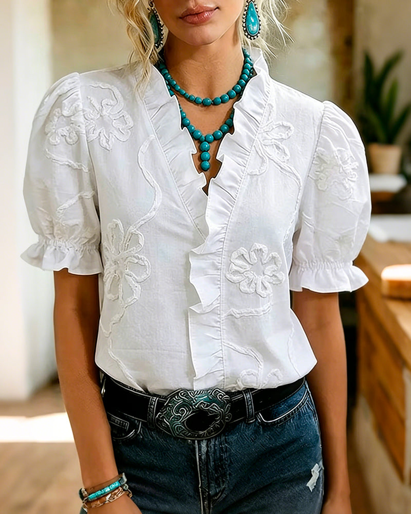 Isabella™ | Elegant Ruffle Blouse