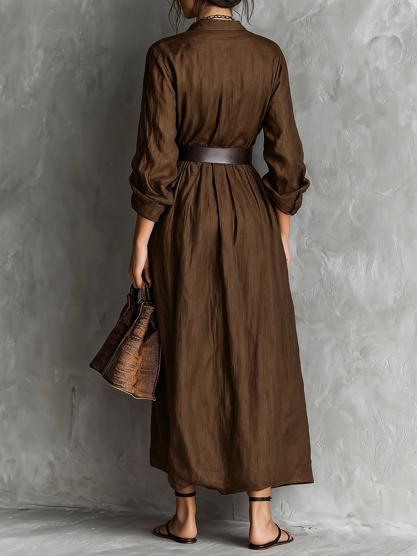 Demi | Luxury Earth-Tone Maxi Dress