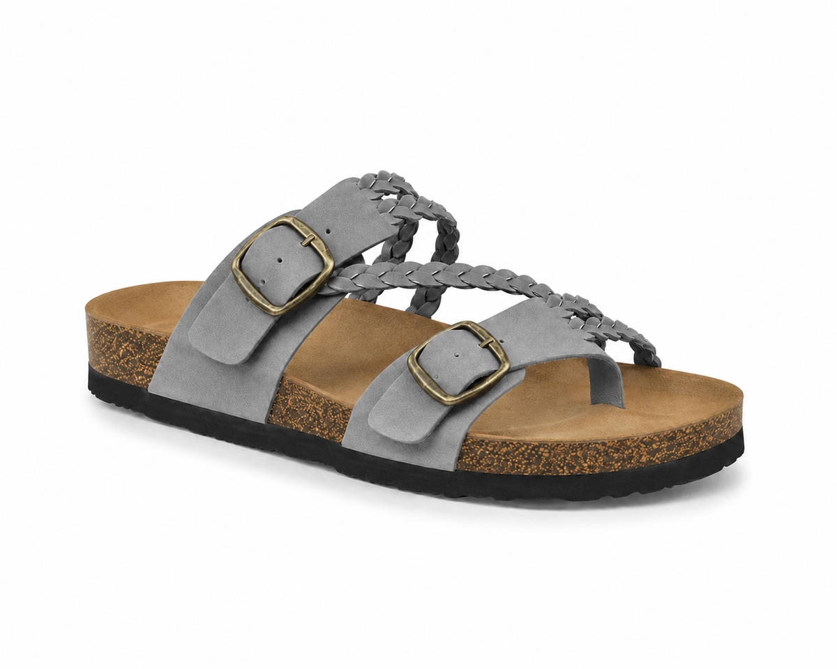 Hayleigh Braided Cork Orthopaedic Sandals – Double Buckles