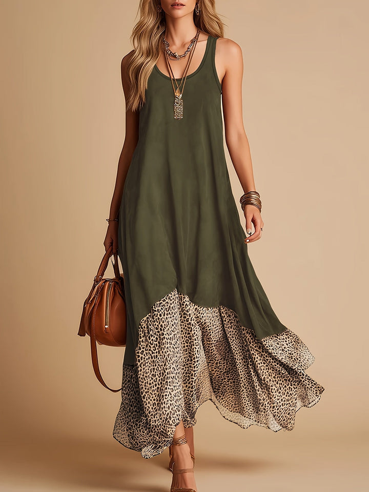 Emerson | Bohemian Leopard Hem Maxi Dress