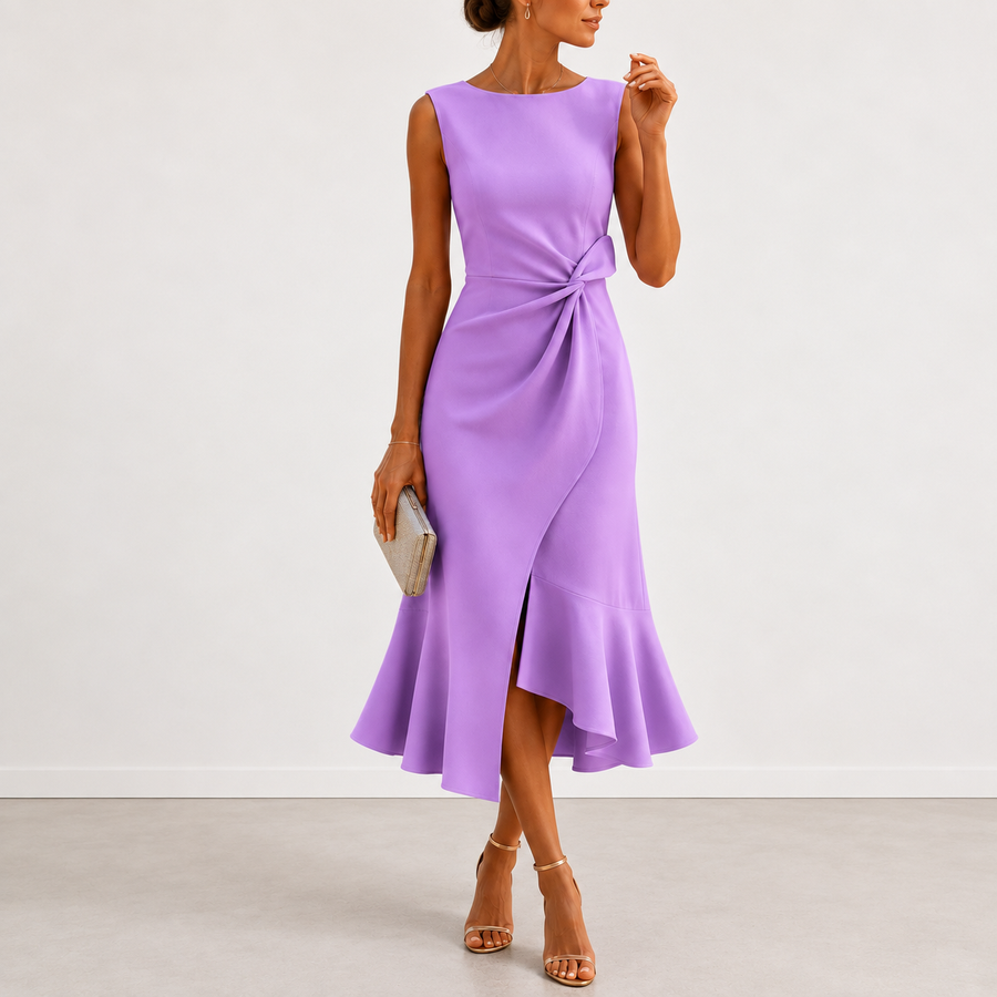 EVELYN | DRAPED MIDI DRESS FOR WOMEN