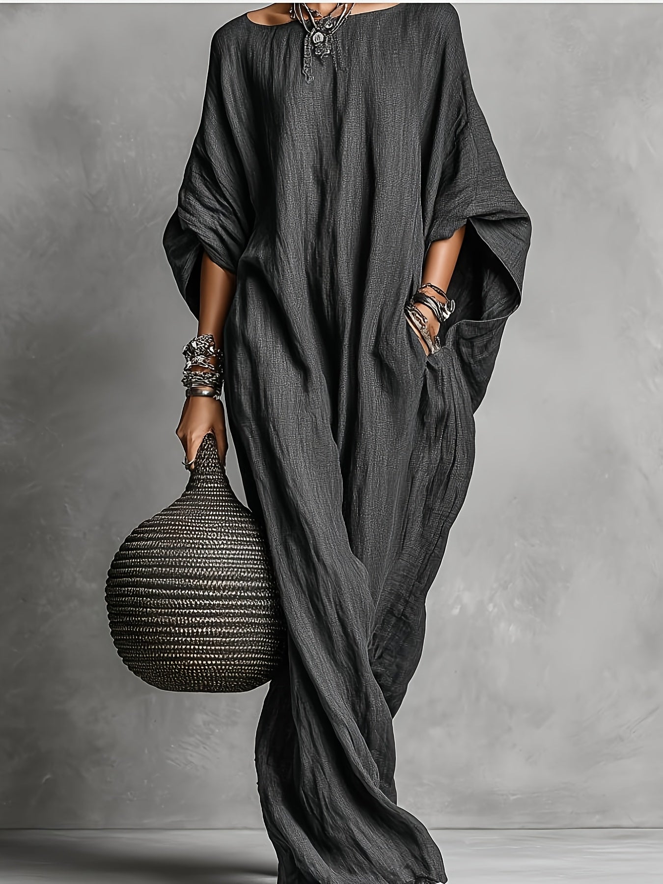 Mikayla | Oversized Linen Kaftan Dress