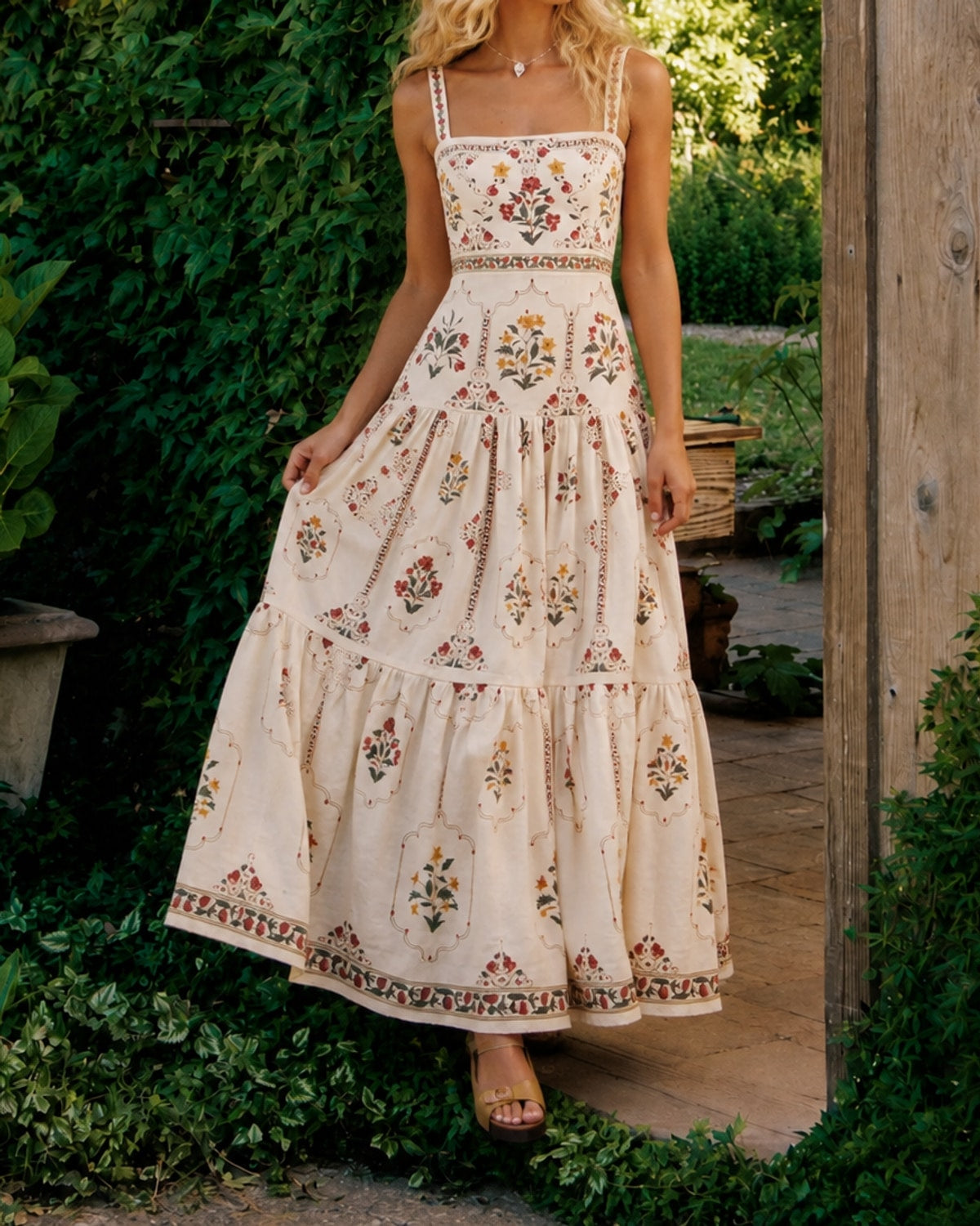 Lucinda | Folk Floral Tiered Maxi Dress