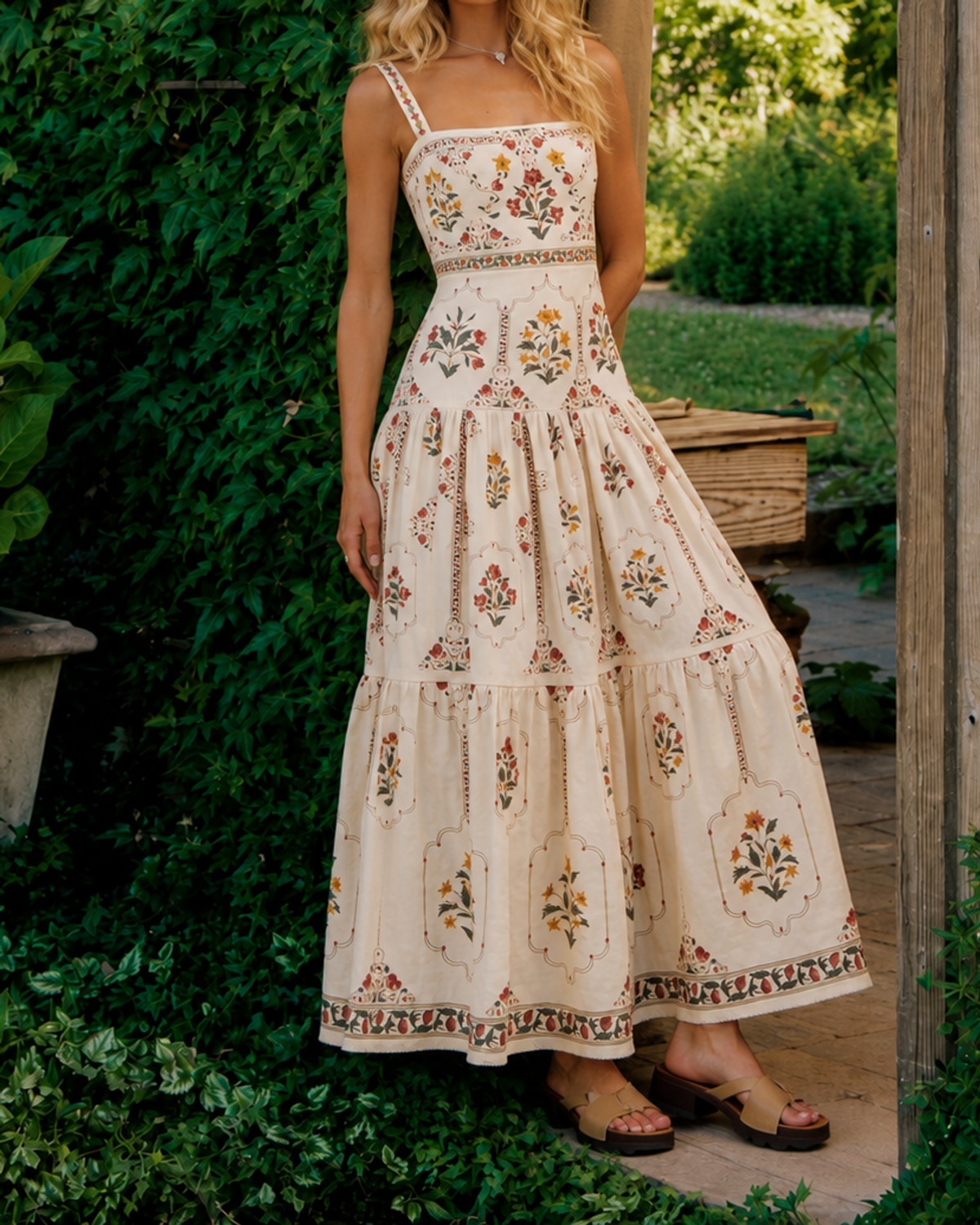 Lucinda | Folk Floral Tiered Maxi Dress